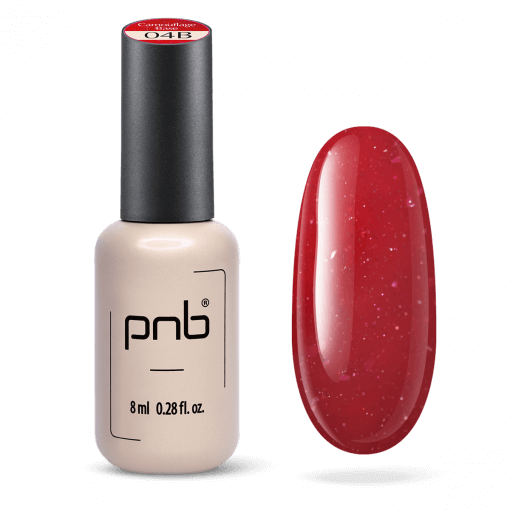 PNB Camouflage Base 04B Rubí de Milonga – Rote Camouflage-Base mit Glitzer, 8 ml Flasche und Farbprobe