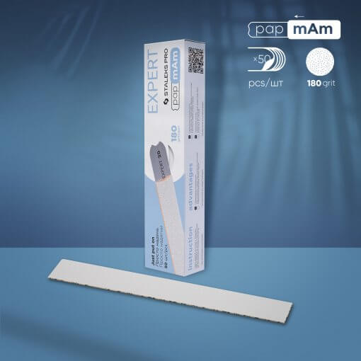 Staleks PRO Einwegfeilen PAPMAM EXPERT 22 – 180 Grit, 50 Stück mit Verpackung