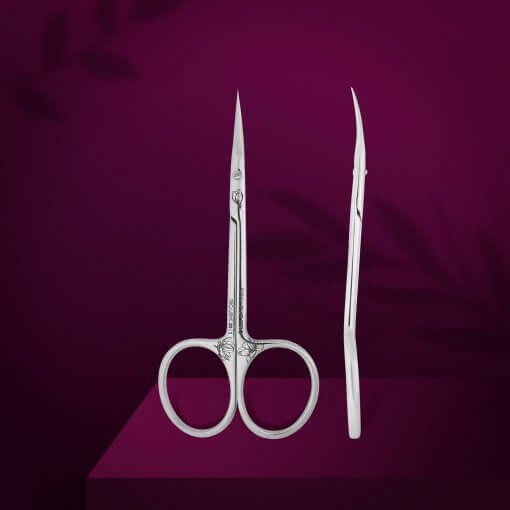 Staleks PRO Magnolia SX-20/1m – Profi Nagelhautschere in Front- und Seitenansicht für Maniküre