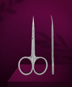 STALEKS PRO Nagelhautschere Magnolia SX-22/2m – Vorder- und Seitenansicht, gebogene Spitze, Profiqualität