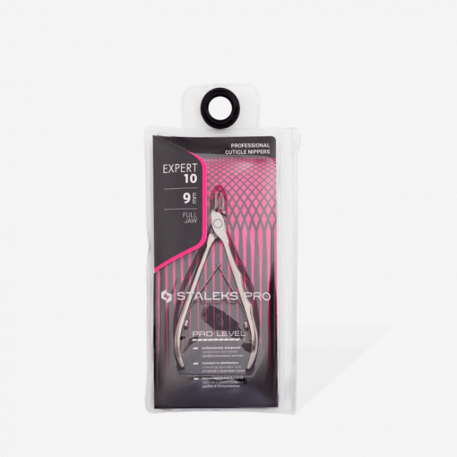 Verpackung der Staleks Nagelhautzange EXPERT 10 – 9 mm, professionelle Edelstahlzange für Maniküre