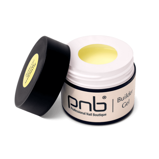 Offener Tiegel Builder Gel PNB Yellow Matcha Latte 15 ml – Aufbaugel in Gelb