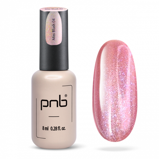 PNB Magnetic Gel Polish Glamour Cat 04 Miss Blush – Flasche und Farbprobe