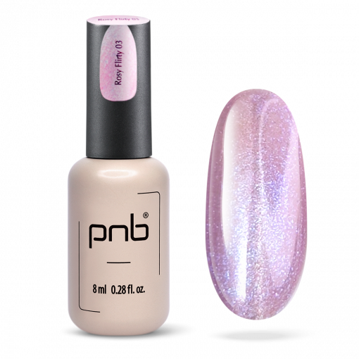 PNB Magnetic Gel Polish Glamour Cat 03 Rosy Flirty – Flasche mit Farbprobe