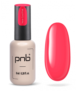 PNB UV/LED Strong Iron Gel Neon Coral Pink 8 ml – Aufbaugel in leuchtendem Korallrosa