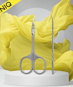 Nagelhautschere Staleks UNIQ 10 TYPE 4 Asymmetric professionelle Nagelhautschere gelbes Design